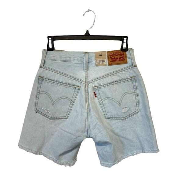 NWT Levi's 90's 501 Distressed High Rise Button Fly Denim Short in light wash 24 - Picture 6 of 10